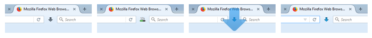 Different UI states in Firefox ESR while downloading